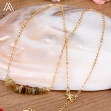 Load image into Gallery viewer, Reiki Healing Natural Crystal Necklace Irregular Chips Citrines Roses Quartz Amazonite Agates Tourmaline Stone Pendant Necklace