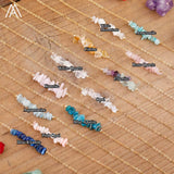 Load image into Gallery viewer, Reiki Healing Natural Crystal Necklace Irregular Chips Citrines Roses Quartz Amazonite Agates Tourmaline Stone Pendant Necklace