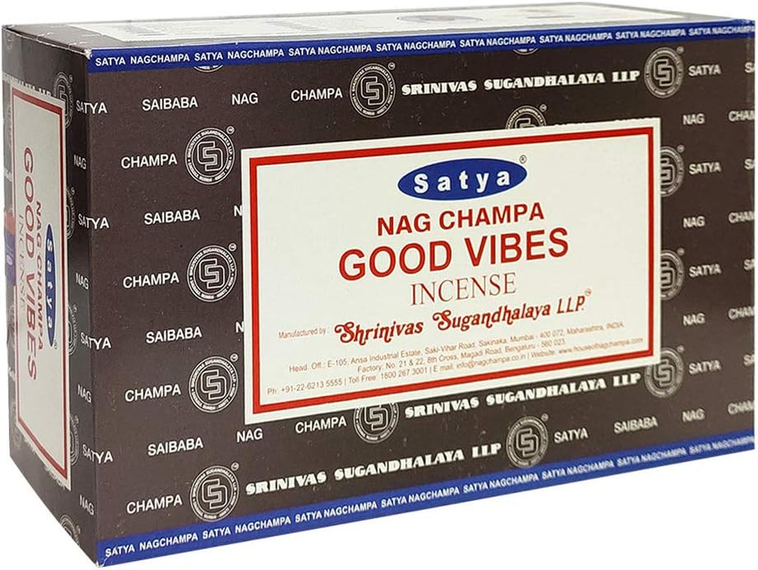 Good Vibes Incense Sticks & Holder Bundle – Satya Incense with Trumiri Holder