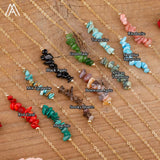 Load image into Gallery viewer, Reiki Healing Natural Crystal Necklace Irregular Chips Citrines Roses Quartz Amazonite Agates Tourmaline Stone Pendant Necklace