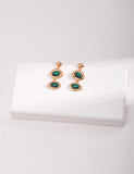 Load image into Gallery viewer, Malachite / Obsidian Drop Earrings – Gold Vermeil, Handmade