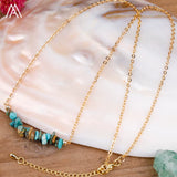 Load image into Gallery viewer, Reiki Healing Natural Crystal Necklace Irregular Chips Citrines Roses Quartz Amazonite Agates Tourmaline Stone Pendant Necklace