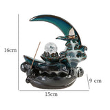 Load image into Gallery viewer, Moon Incense Burner Ceramic Waterfall Incense Burner Well-Designed Incense Holder Aromatherapy Ornament Home Decor
