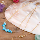 Load image into Gallery viewer, Reiki Healing Natural Crystal Necklace Irregular Chips Citrines Roses Quartz Amazonite Agates Tourmaline Stone Pendant Necklace