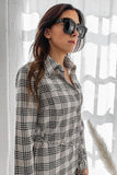 Load image into Gallery viewer, Plaid Button-Front Midi Dress