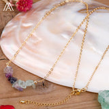 Load image into Gallery viewer, Reiki Healing Natural Crystal Necklace Irregular Chips Citrines Roses Quartz Amazonite Agates Tourmaline Stone Pendant Necklace
