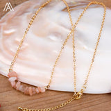 Load image into Gallery viewer, Reiki Healing Natural Crystal Necklace Irregular Chips Citrines Roses Quartz Amazonite Agates Tourmaline Stone Pendant Necklace