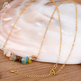 Load image into Gallery viewer, Reiki Healing Natural Crystal Necklace Irregular Chips Citrines Roses Quartz Amazonite Agates Tourmaline Stone Pendant Necklace
