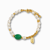 Load image into Gallery viewer, 18K Dongling Jade &amp; Pearl Harmony Bracelet