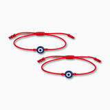 Load image into Gallery viewer, Blue Evil Eye Twin Red Thread Bracelets