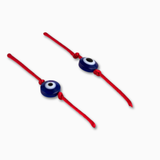 Load image into Gallery viewer, Blue Evil Eye Twin Red Thread Bracelets