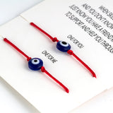 Load image into Gallery viewer, Blue Evil Eye Charms Bracelet Red String Thread Rope Couple Bracelet Wish Card Jewelry for Women Men Adjustable CN219