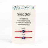 Load image into Gallery viewer, Blue Evil Eye Charms Bracelet Red String Thread Rope Couple Bracelet Wish Card Jewelry for Women Men Adjustable CN219