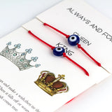 Load image into Gallery viewer, Blue Evil Eye Charms Bracelet Red String Thread Rope Couple Bracelet Wish Card Jewelry for Women Men Adjustable CN219