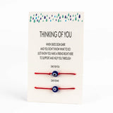 Load image into Gallery viewer, Blue Evil Eye Charms Bracelet Red String Thread Rope Couple Bracelet Wish Card Jewelry for Women Men Adjustable CN219