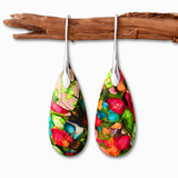 Load image into Gallery viewer, Imperial Jasper Teardrop Earrings