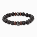Load image into Gallery viewer, Men’s Volcanic Lava Stone &amp; Wooden Bead Bracelet