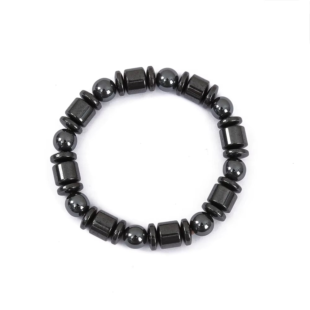 Unisex Black Stone Magnetic Therapy Bracelet – Slimming, Body Shaping & Wellness Beads Jewelry