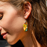 Load image into Gallery viewer, Natural Imperial Jasper Stone Teardrop Dangle Earrings Gemstone Drop Earrings