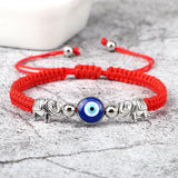 Load image into Gallery viewer, Turkish Evil Eye Bracelet – Braided Red String Elephant Charm Bracelet