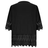 Load image into Gallery viewer, Boho Lace-Trim Linen-Cotton Blouse