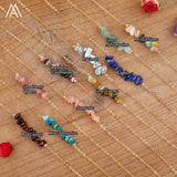 Load image into Gallery viewer, Reiki Healing Natural Crystal Necklace Irregular Chips Citrines Roses Quartz Amazonite Agates Tourmaline Stone Pendant Necklace