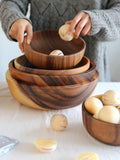 Load image into Gallery viewer, Kitchen Natural Wooden Bowl Household Fruit Bowl Salad Bowl for Home Restaurant Food Container Wooden Utensils Note the Size Hot