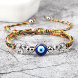 Load image into Gallery viewer, Turkish Evil Eye Bracelet – Braided Red String Elephant Charm Bracelet