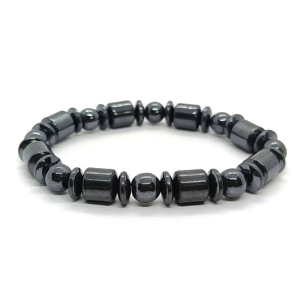 Unisex Black Stone Magnetic Therapy Bracelet – Slimming, Body Shaping & Wellness Beads Jewelry