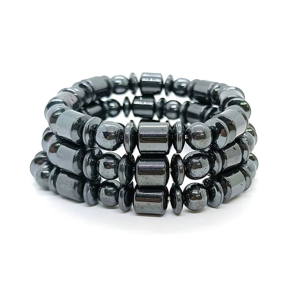 Unisex Black Stone Magnetic Therapy Bracelet – Slimming, Body Shaping & Wellness Beads Jewelry