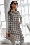 Load image into Gallery viewer, Plaid Button-Front Midi Dress
